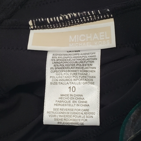 Michael Kors Women's Side-Logo Cut-Out One-Shoulder One-Piece Swimsuit Size 10 - Picture 7 of 9